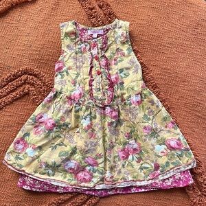 Beetle juice London mustard yellow floral dress / size 2